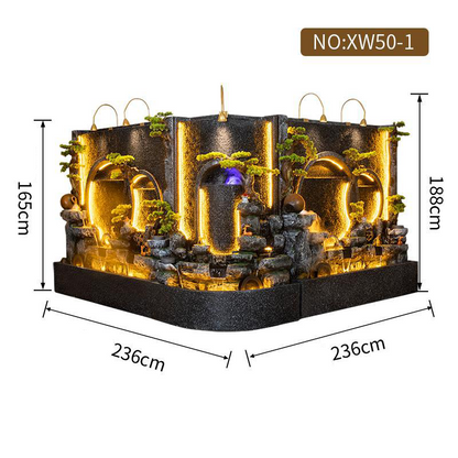 CHENYISHI Water Curtain Wall Flowing Water Entrance Screen Rockery Fountain Outdoor Garden Courtyard Landscaping Fish Pond
