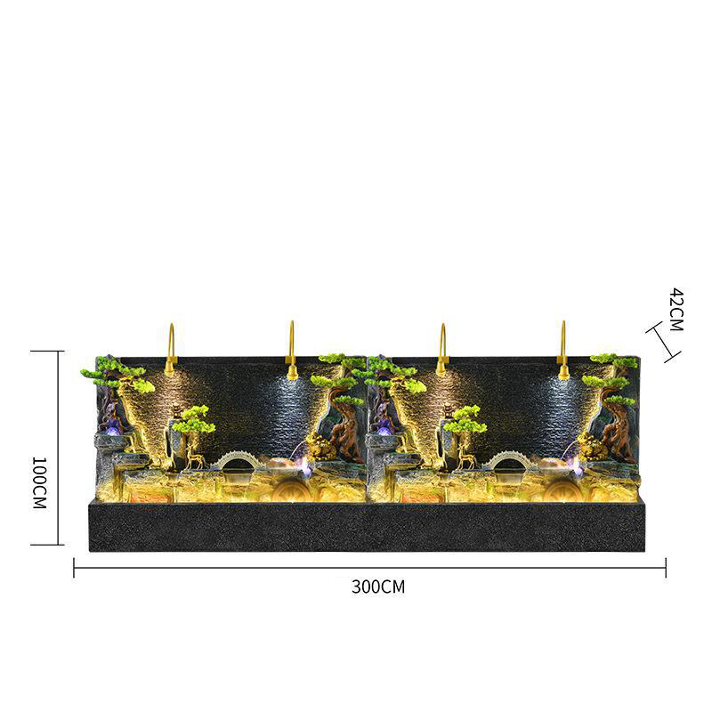 CHENYISHI Large New Chinese Flowing Water Screen Floor-to-ceiling Water Curtain Wall Gift Courtyard Club Decoration Garden Fountain