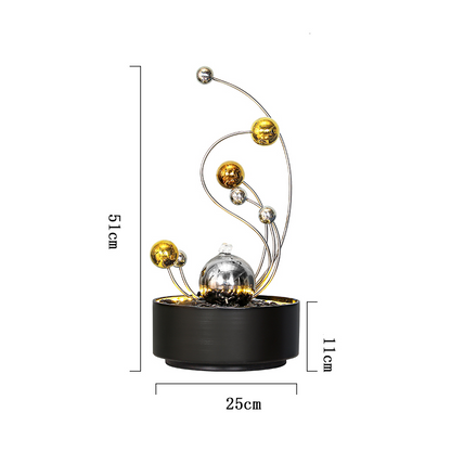 CHENYISHI Indoor Stainless Stele Water Fountain Lucky Light Luxury Flowing Water Ornaments Modern Wrought Iron Desktop Crafts