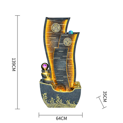 CHENYISHI Flowing Water Fortune Ornaments Circulating Fountain Feng Shui Wheel Living Room Furnishings Balcony Indoor Fountain