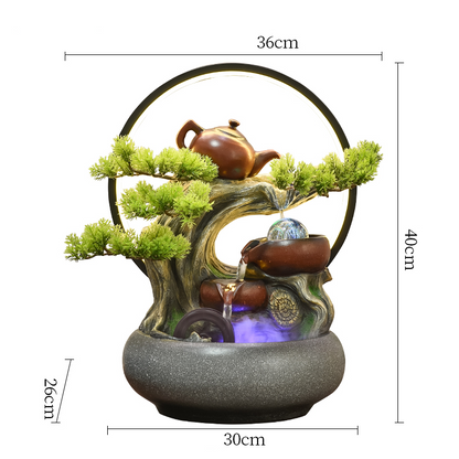 CHENYISHI Rockery Flowing Water To Make Money Alpine Waterwheel Circulating Water Office Living Room Decoration Fengshui Ornaments