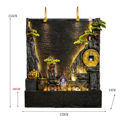 CHENYISHI Water Curtain Wall Rockery Flowing Water Fountain Landscape Water Feature Wall Wealth-promoting Ornaments Home Decor