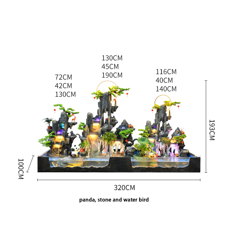 CHENYISHI Large Rockery Flowing Water Floor-to-ceiling Fountain Indoor Entrance Living Room Fortune-making Courtyard Garden Fish Tank