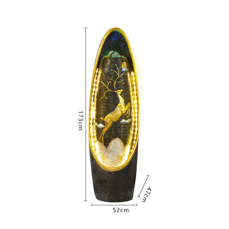 CHENYISHI LED Flowing Water Fountain Living Room Office Fortune-enhancing Ornaments Feng Shui Home Decoration Crystal Ball Floor Decor