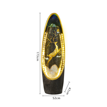 CHENYISHI LED Flowing Water Fountain Living Room Office Fortune-enhancing Ornaments Feng Shui Home Decoration Crystal Ball Floor Decor