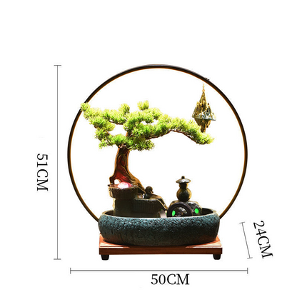 CHENYISHIRockery fountain Flowing Water Ornaments Circulating Water Feature Office Living Room Basin landscape Feng Shui Fortune