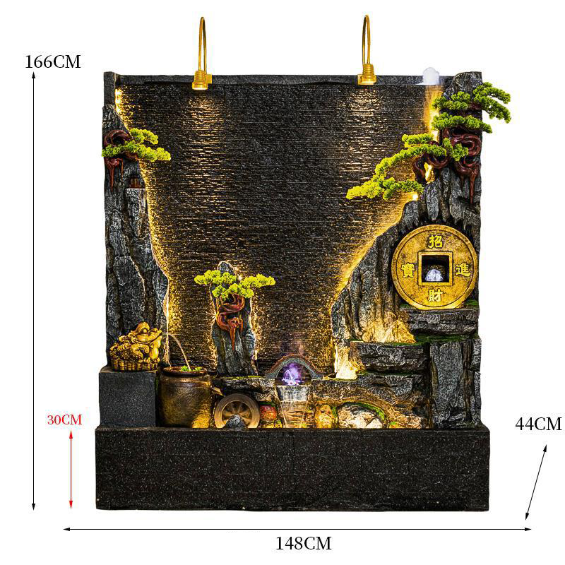 CHENYISHI Water Curtain Wall Rockery Flowing Water Fountain Landscape Water Feature Wall Wealth-promoting Ornaments Home Decor