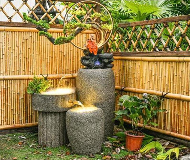 CHENYISHI Feng Shui Wheel Courtyard Rockery Flowing Water Landscape Fountain Ornaments Balcony Fish Pond Landscaping Zen Garden