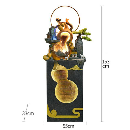 CHENYISHI Gourd Flowing Water Ornaments To Attract Wealth Office Living Room Feng Shui Rockery Water Landscape High-end National Style