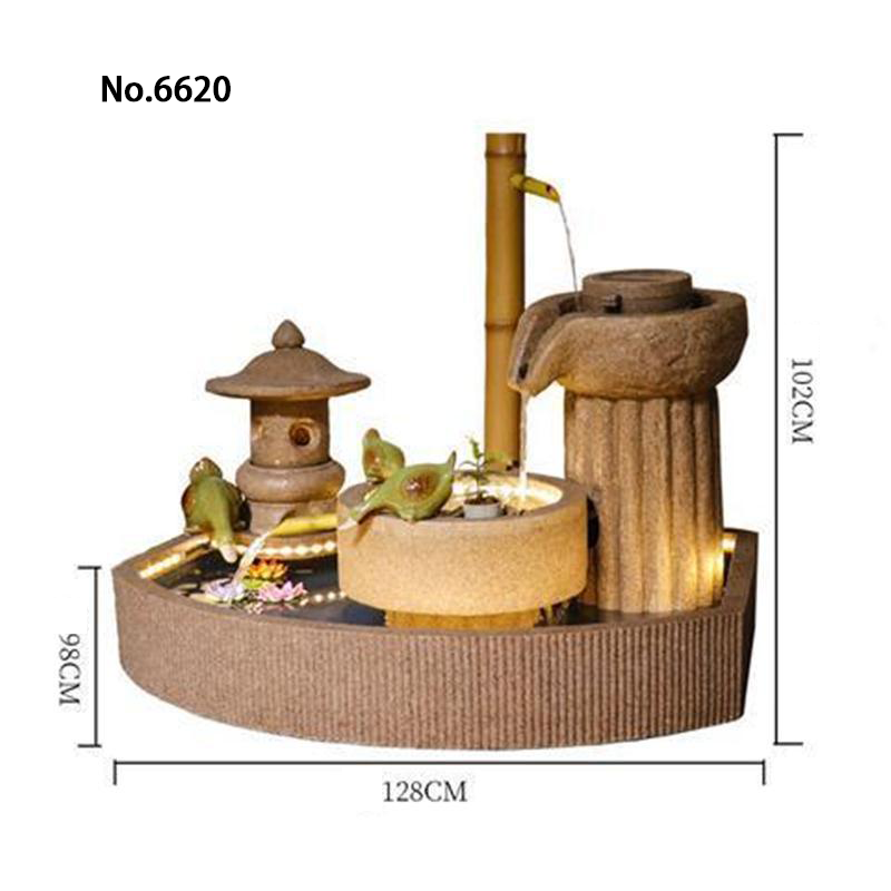 CHENYISHI Pastoral Japanese Water Fountain Sandstone Yard Landscape Courtyard Fish Pond Flowing Water Ornaments Rockery Fountain