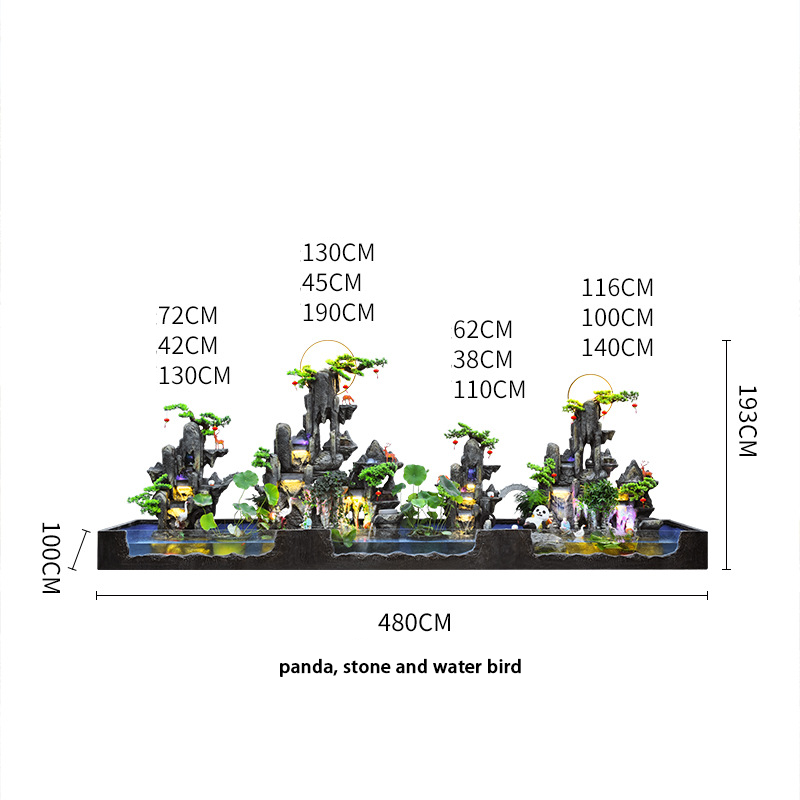 CHENYISHI Large Rockery Flowing Water Floor-to-ceiling Fountain Indoor Entrance Living Room Fortune-making Courtyard Garden Fish Tank
