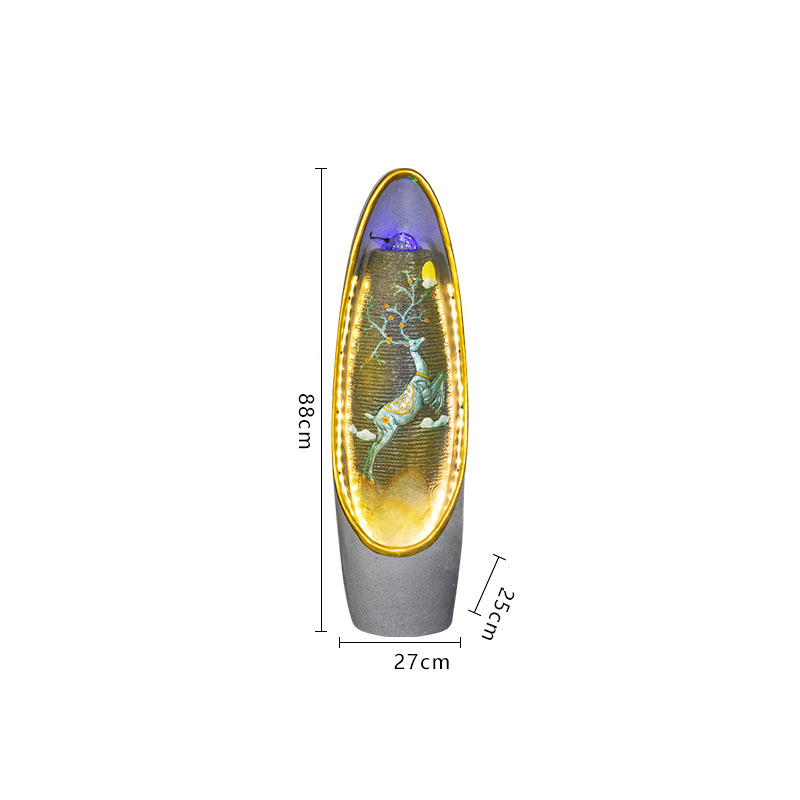 CHENYISHI LED Flowing Water Fountain Living Room Office Fortune-enhancing Ornaments Feng Shui Home Decoration Crystal Ball Floor Decor