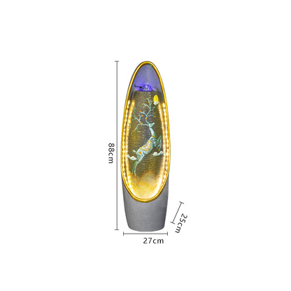 CHENYISHI LED Flowing Water Fountain Living Room Office Fortune-enhancing Ornaments Feng Shui Home Decoration Crystal Ball Floor Decor