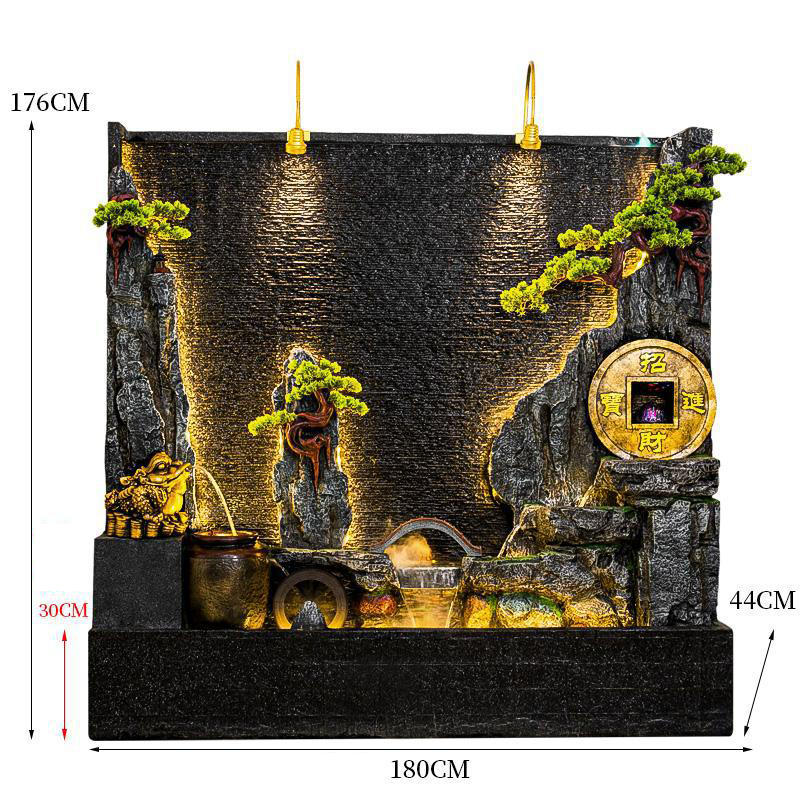 CHENYISHI Water Curtain Wall Rockery Flowing Water Fountain Landscape Water Feature Wall Wealth-promoting Ornaments Home Decor