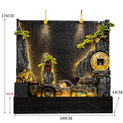 CHENYISHI Water Curtain Wall Rockery Flowing Water Fountain Landscape Water Feature Wall Wealth-promoting Ornaments Home Decor
