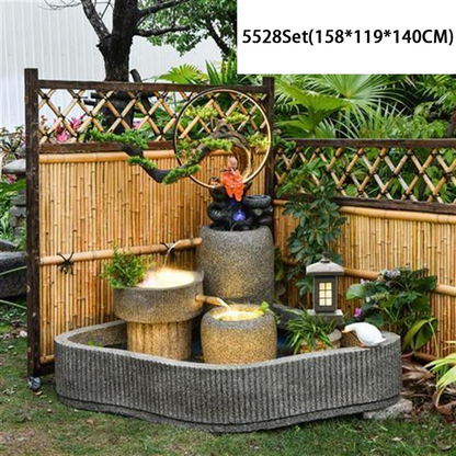 CHENYISHI Feng Shui Wheel Courtyard Rockery Flowing Water Landscape Fountain Ornaments Balcony Fish Pond Landscaping Zen Garden