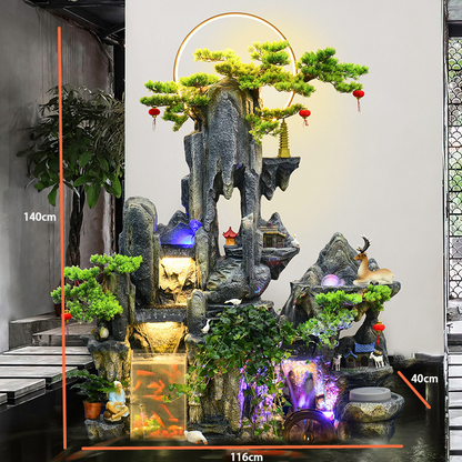 CHENYISHI Large Rockery Flowing Water Floor-to-ceiling Fountain Indoor Entrance Living Room Fortune-making Courtyard Garden Fish Tank
