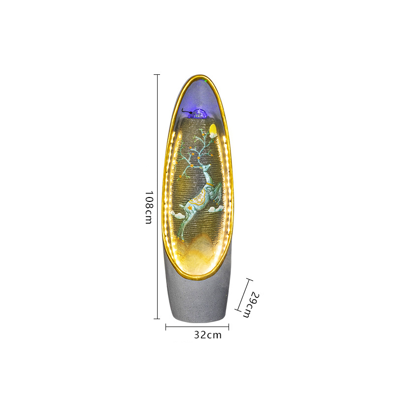 CHENYISHI LED Flowing Water Fountain Living Room Office Fortune-enhancing Ornaments Feng Shui Home Decoration Crystal Ball Floor Decor