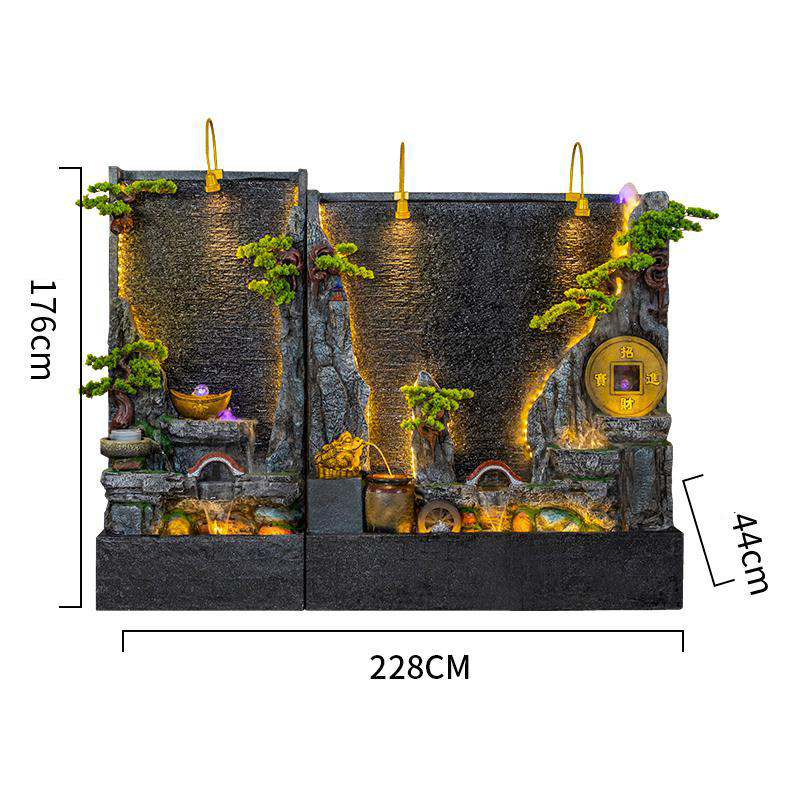 CHENYISHI Water Curtain Wall Rockery Flowing Water Fountain Landscape Water Feature Wall Wealth-promoting Ornaments Home Decor