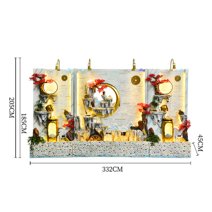 CHENYISHI White Rockery Flowing Water Fountain Living Room Entrance Screen Partition Water Curtain Wall Entry Garden Courtyard Fountain