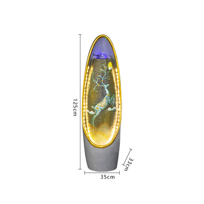 CHENYISHI LED Flowing Water Fountain Living Room Office Fortune-enhancing Ornaments Feng Shui Home Decoration Crystal Ball Floor Decor