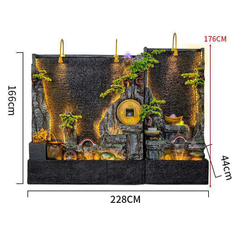 CHENYISHI Water Curtain Wall Rockery Flowing Water Fountain Landscape Water Feature Wall Wealth-promoting Ornaments Home Decor