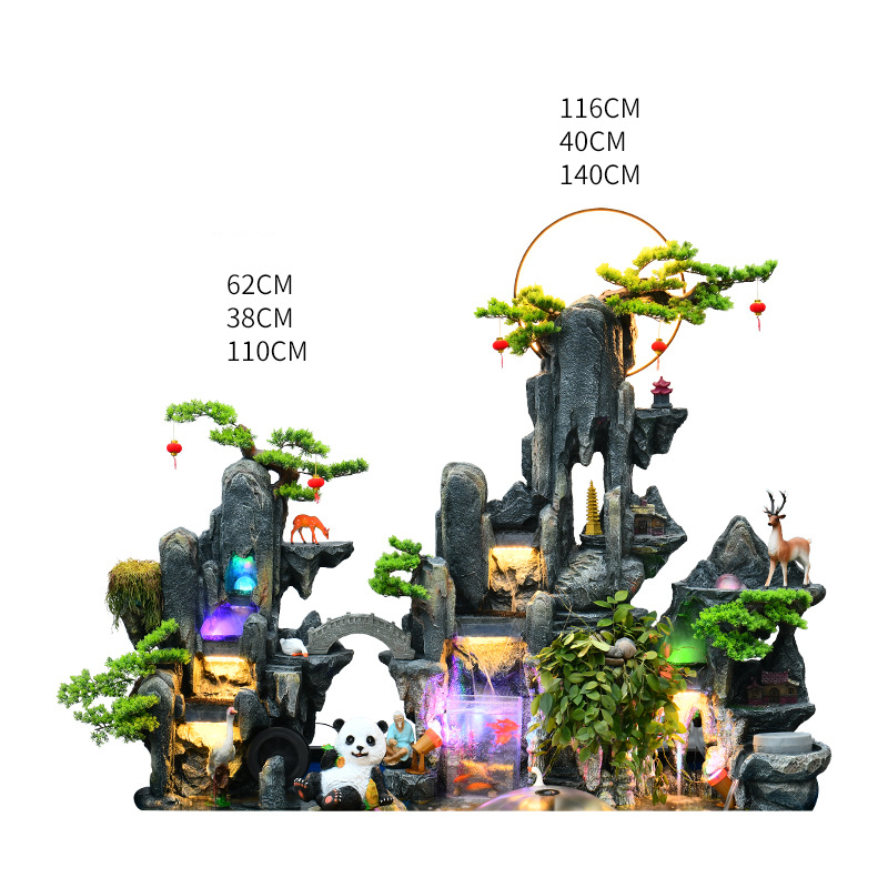 CHENYISHI Large Rockery Flowing Water Floor-to-ceiling Fountain Indoor Entrance Living Room Fortune-making Courtyard Garden Fish Tank