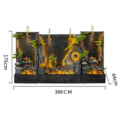 CHENYISHI Water Curtain Wall Rockery Flowing Water Fountain Landscape Water Feature Wall Wealth-promoting Ornaments Home Decor
