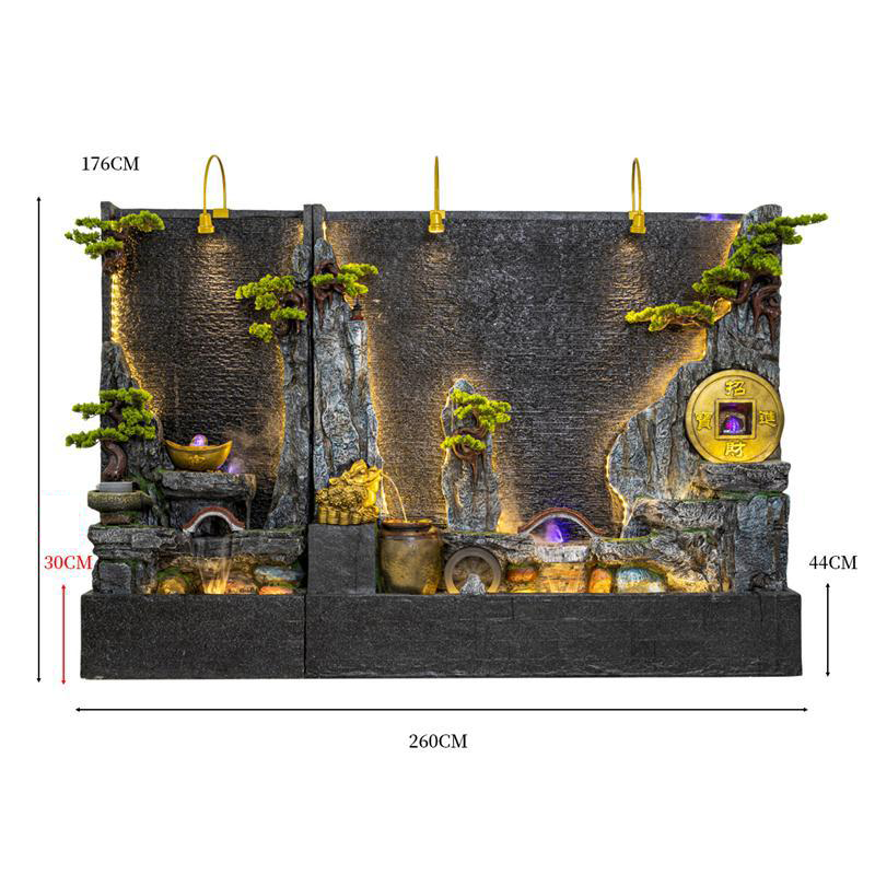 CHENYISHI Water Curtain Wall Rockery Flowing Water Fountain Landscape Water Feature Wall Wealth-promoting Ornaments Home Decor
