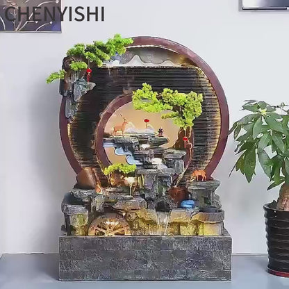 CHENYISHI Large Water Curtain Wall Flowing Water Screen Entrance Decoration Office Feng Shui Company Club Opening Decoration WaterFountain