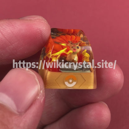 Vulpix Custom 1U Pokemon Keycap, Liquidate Artisan Anime Cherry MX Keycaps