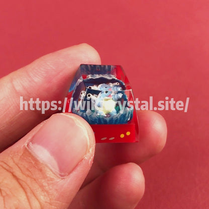 Pokémon Blastoise customized 1U keycap Pokémon keycap liquefied keycap craftsman keycap anime cherry MX keycap red keycap