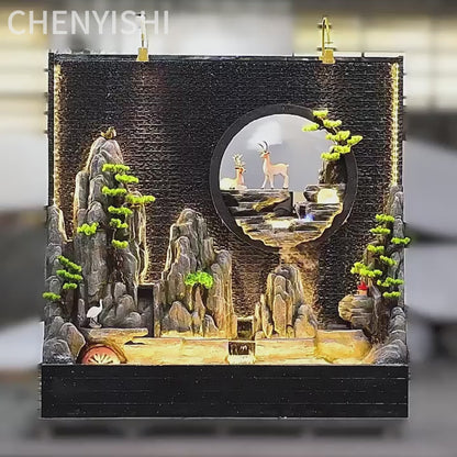 CHENYISHI Large Water Curtain Wall Flowing Water Screen Partition Landscape Outdoor Courtyard Garden Yard Waterscape Home Decor