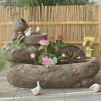 Pastoral style flowing water ornaments Indoor Water Fountain