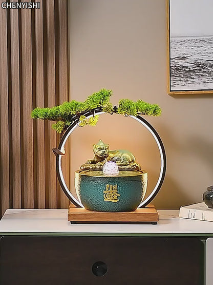 CHENYISHI Pixiu Lucky Ornaments Cornucopia Office Store Humidifier Flowing Water Feng Shui Wheel Opening Gift Flowing Ball Lucky Ornament