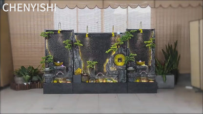 CHENYISHI Water Curtain Wall Rockery Flowing Water Fountain Landscape Water Feature Wall Wealth-promoting Ornaments Home Decor