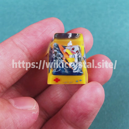 Pokemon Squirtle Custom 1U Keycap Pokemon Keycap Liquidate Keycap Artisan Keycap Anime Cherry MX Keycap, Yellow Keycap