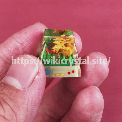 Pokémon Charizard custom 1U keycap Pokemon keycap liquefied keycap artisan keycap anime cherry MX keycap yellow keycap