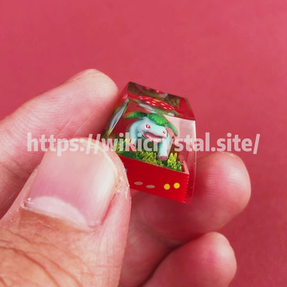 Pokémon Venusaur customized 1U keycap Pokémon keycap liquefied keycap craftsman keycap anime cherry MX keycap red keycap