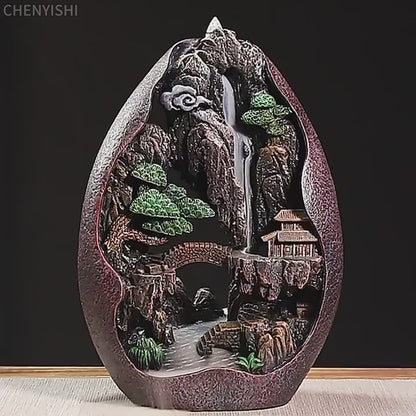 CHENYISHI Rockery Water Backflow Incense Burner Ceramic Incense Burner Smoke Viewing Home Accessories Creative Incense Ornaments