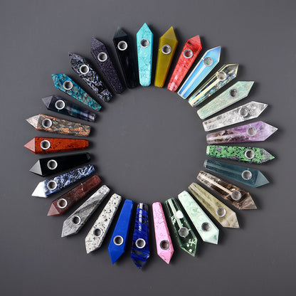 Gemstone Pipes Quartz Smoking Crystal Pipe Smoke Hand Spoon Herb Bowl