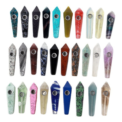 Gemstone Pipes Quartz Smoking Crystal Pipe Smoke Hand Spoon Herb Bowl