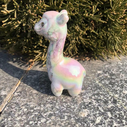4cm Carved Craft Alpaca Crystal Sculpture Gemstone Alpaca