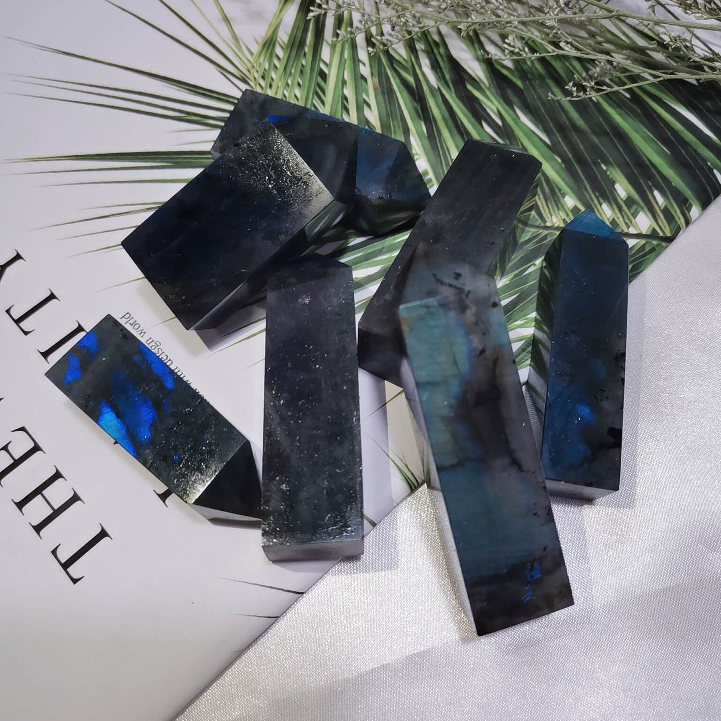 Natural Blue Flash Labradorite Square Point