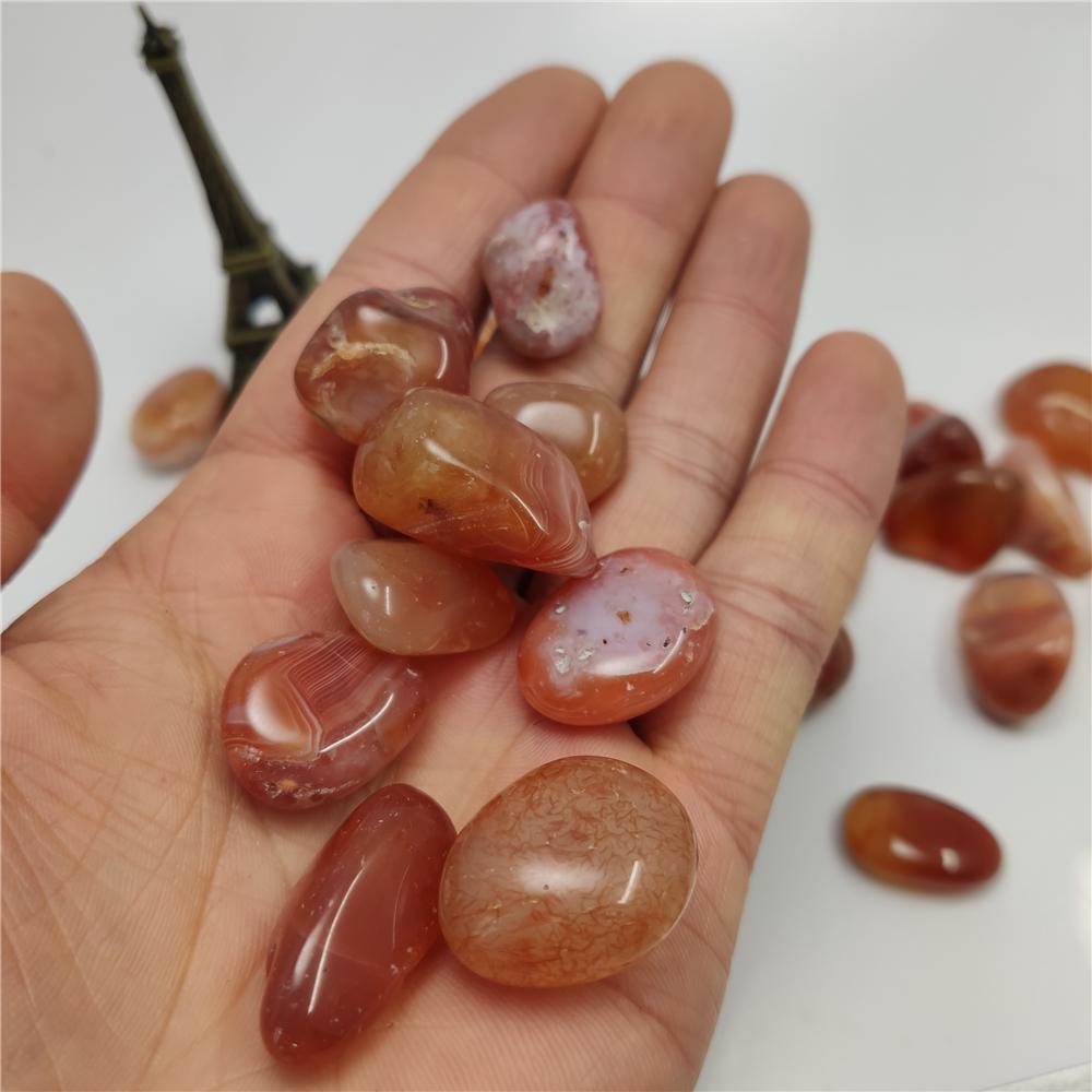 Piedras curativas de cristal de cornalina pulida natural
