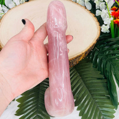 Natural Polished Stone Hand Carving Ding Ding Quartz Crystal Penis