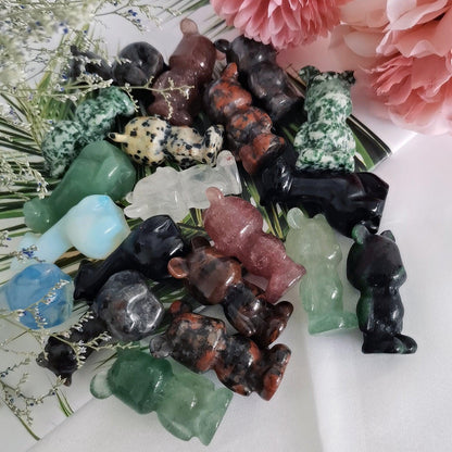 5cm Natural Crystal Bearbrick Quartz Hand Carving Crystal Bear