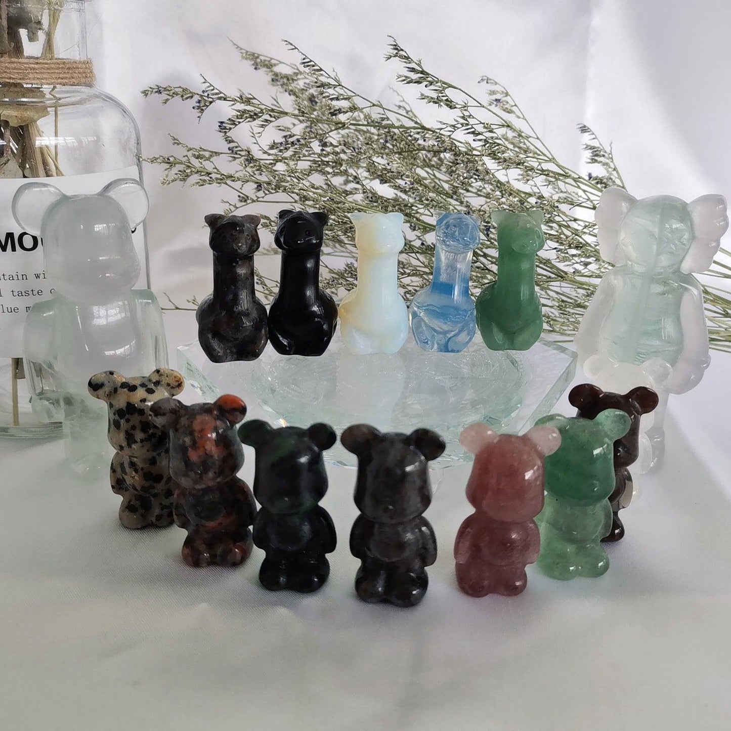 5cm Natural Crystal Bearbrick Quartz Hand Carving Crystal Bear