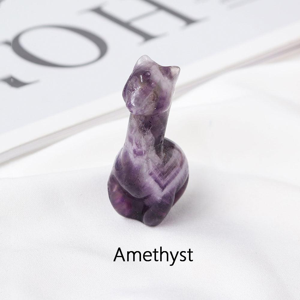 4cm Carved Craft Alpaca Crystal Sculpture Gemstone Alpaca