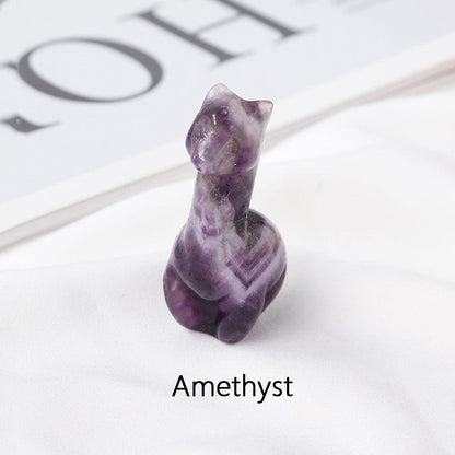 4cm Carved Craft Alpaca Crystal Sculpture Gemstone Alpaca
